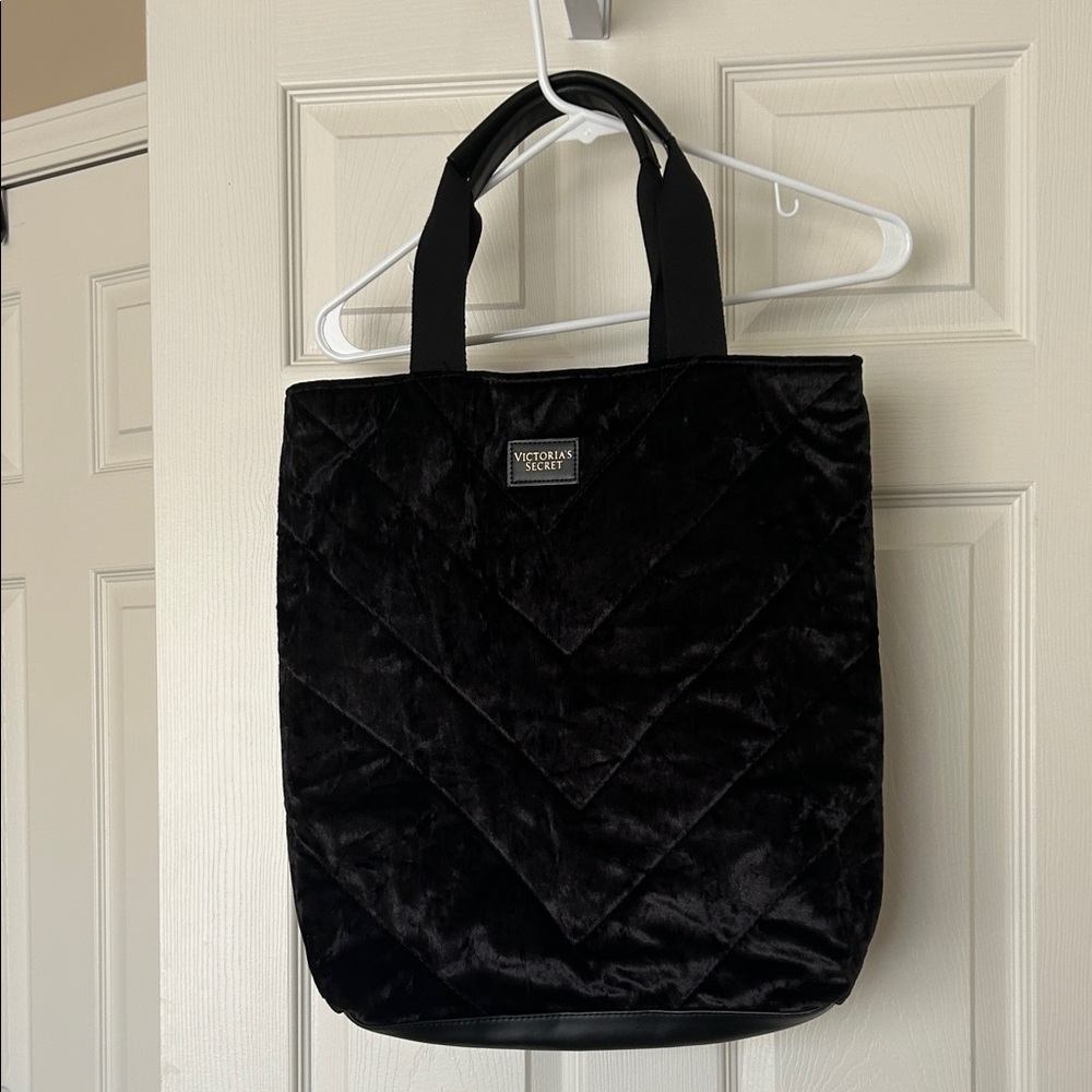 Victoria's Secret Black Velvet Tote